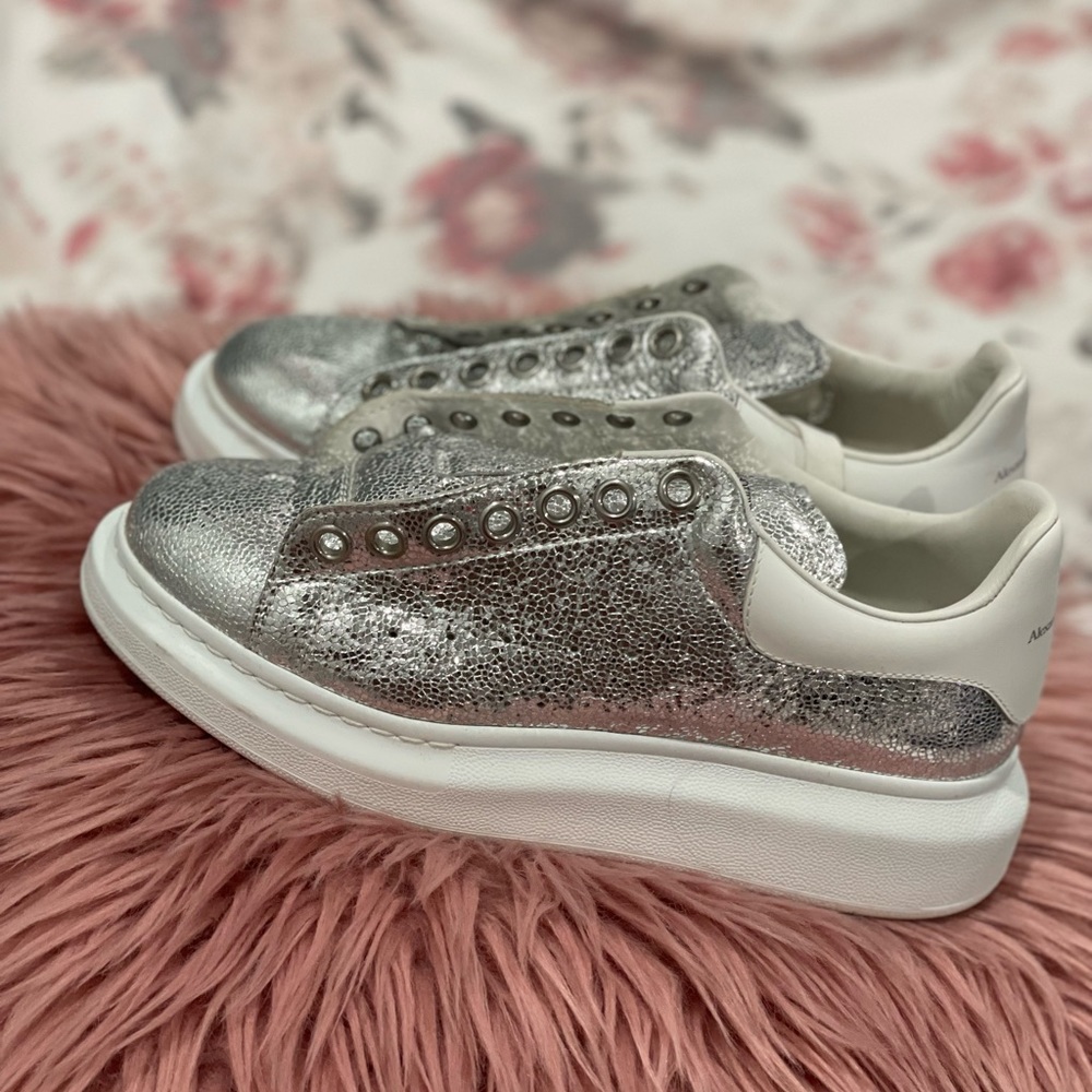 Silver metallic Alexander McQueen Sneakers